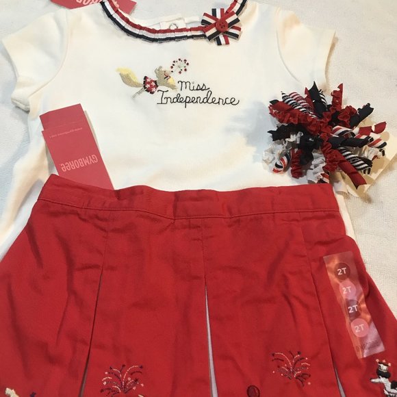NWT gymboree hometown parade set 2t july 4th dogs